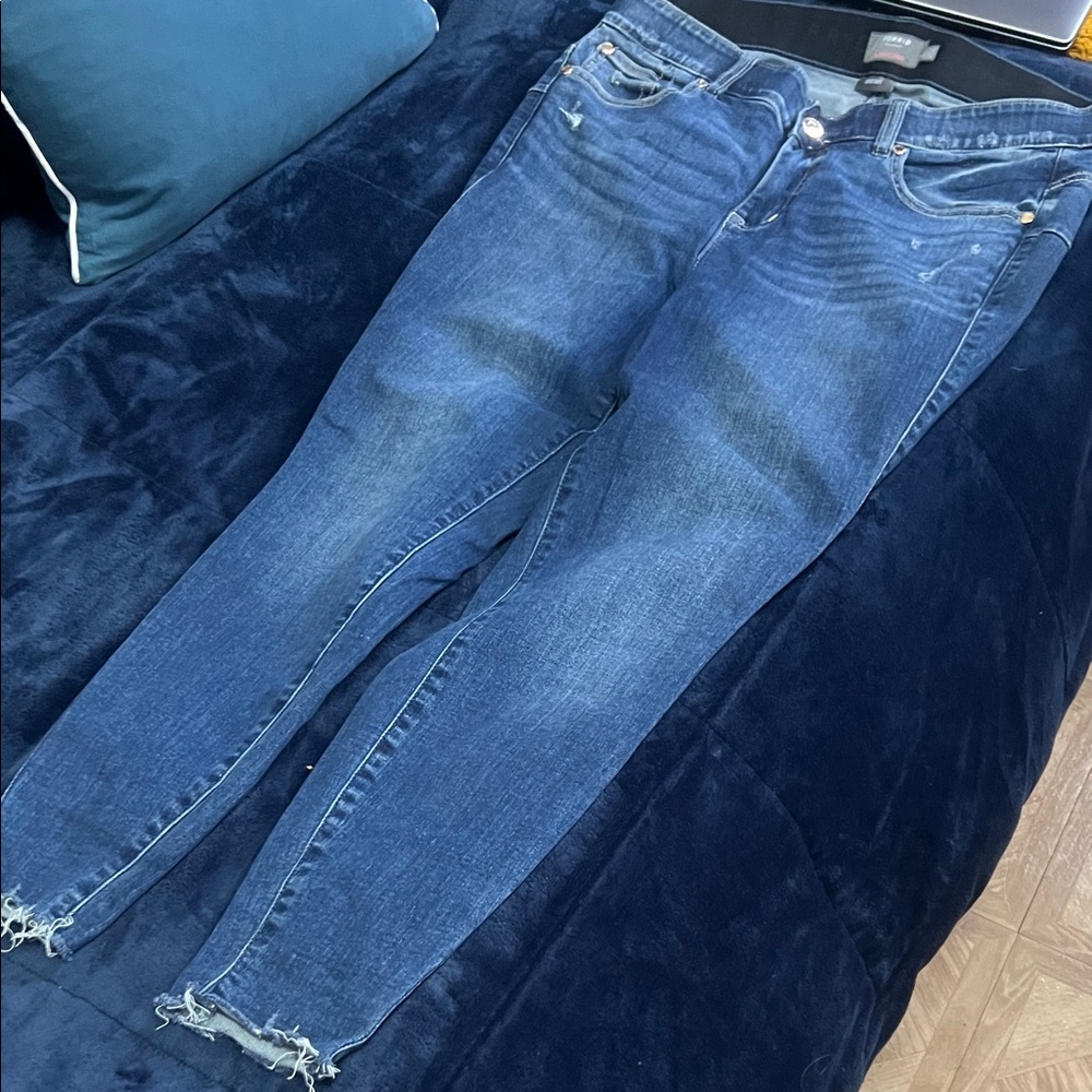 Torrid Distressed Blue Ankle Jeans